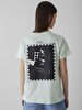 Back Print Girl With Print Green T-shirt