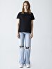Back Print Girl With Print Black T-shirt