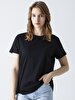 Back Print Girl With Print Black T-shirt
