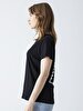 Back Print Girl With Print Black T-shirt