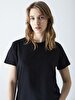 Back Print Girl With Print Black T-shirt