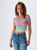 Textured Off-shoulder T-shirt