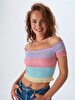 Textured Off-shoulder T-shirt