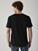 Logo Printed Round Collar Black T-shirt