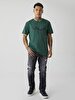 Logo Printed Round Collar Green T-shirt