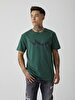 Logo Printed Round Collar Green T-shirt