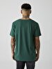 Logo Printed Round Collar Green T-shirt