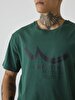 Logo Printed Round Collar Green T-shirt