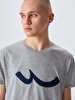 Crew Neck Logo Printed Grey T-shirt