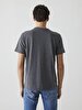 Crew Neck Logo Printed Anthracite T-shirt