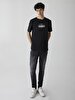 Contrast With Print Black T-shirt