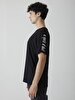 Contrast With Print Black T-shirt