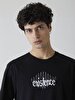 Contrast With Print Black T-shirt