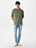 Bleached Crew Neck Green T-shirt