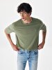 Bleached Crew Neck Green T-shirt