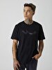 Short Sleeve Crew Neck Sign With Print Black T-shirt