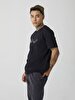 Short Sleeve Crew Neck Sign With Print Black T-shirt