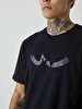 Short Sleeve Crew Neck Sign With Print Black T-shirt