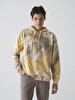 With Hood Vintage Look Pattern Sweatshirt