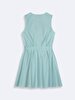Striped Print Pompom Spaghetti Strap Green Dress