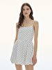 Dots Pattern Short White Dress