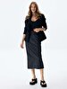 Cargo Midi Navy Skirt