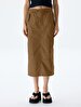 Cargo Midi Brown Skirt