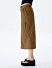 Cargo Midi Brown Skirt