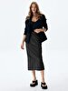Cargo Midi Black Skirt