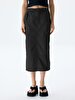 Cargo Midi Black Skirt