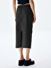 Cargo Midi Black Skirt