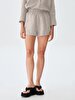 Linen Look With Pockets White Shorts
