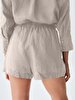 Linen Look With Pockets White Shorts