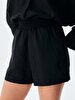 Linen Look With Pockets Grey Shorts