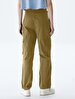 Straight Leg Cargo Beige Trousers