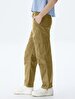 Straight Leg Cargo Beige Trousers