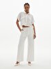 Geni̇ş Paça Relaxed White Trousers