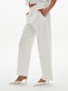 Geni̇ş Paça Relaxed White Trousers