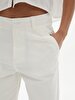 Geni̇ş Paça Relaxed White Trousers