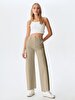 Geni̇ş Paça Relaxed Beige Trousers