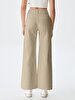 Geni̇ş Paça Relaxed Beige Trousers