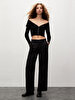 Geni̇ş Paça Relaxed Black Trousers