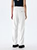 Linen Look Cargo White Trousers
