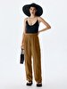Linen Look Cargo Brown Trousers