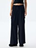 Waist Elastic Cargo Navy Trousers