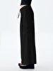 Waist Elastic Cargo Black Trousers