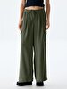 Waist Elastic Cargo Green Trousers