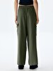 Waist Elastic Cargo Green Trousers