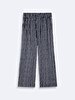 Striped Print Arched Navy Trousers