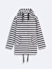 Striped Print With Hood Technical White Jacket